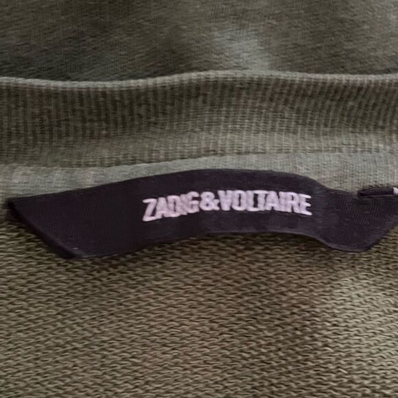Zadig & Voltaire Women’s Green Steeve Rock Flashlight SP Sweater Top EUC Large - Picture 5 of 7
